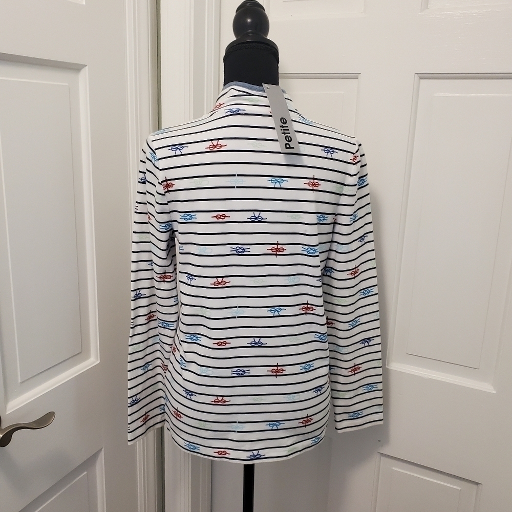 Talbots Hello Saturday Striped Pullover Size P, Nautical, Preppy - Picture 4 of 8